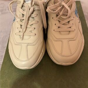 Gucci Beige Lace-Up Sneakers
